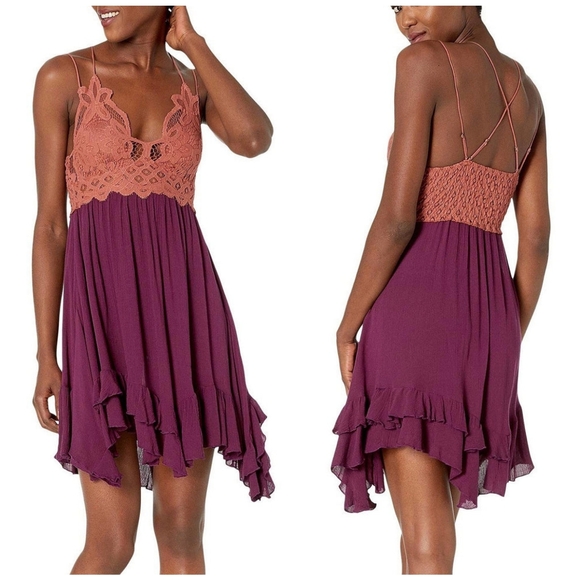 Free People Pink Purple Adella Slip Dress - Picture 2 of 11